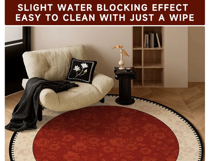 Round Living Room Rug Stain-Resistant Durable Wear-Resistant Floor Mat Luxurious Floral Rugs Large Size Home Decoration Carpet