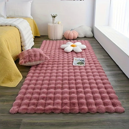 Rabbit Fur Area Rug–Soft Thick Non-Slip Waterproof Machine-Washable for Living Room and Bedroom Decor