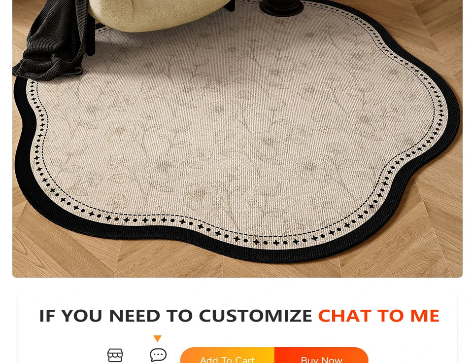 Round Living Room Rug Stain-Resistant Durable Wear-Resistant Floor Mat Luxurious Floral Rugs Large Size Home Decoration Carpet