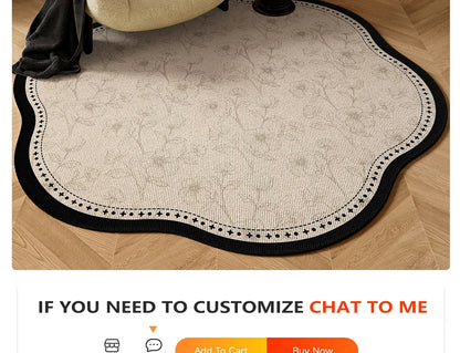 Round Living Room Rug Stain-Resistant Durable Wear-Resistant Floor Mat Luxurious Floral Rugs Large Size Home Decoration Carpet
