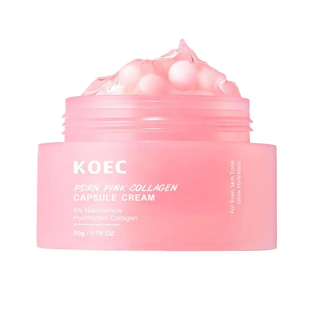 PDRN Pink Collagen Capsule Cream 5% Niachinamide VC Whitening Hydrolyzed Collagen Face Cream Moisturizing Firming Skin Care