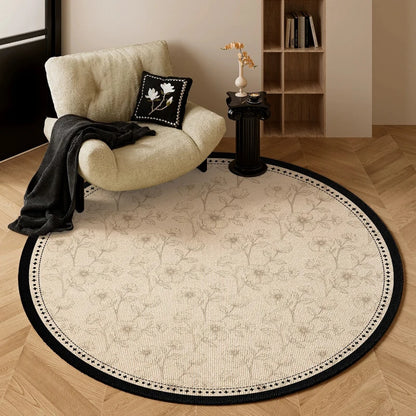 Round Living Room Rug Stain-Resistant Durable Wear-Resistant Floor Mat Luxurious Floral Rugs Large Size Home Decoration Carpet