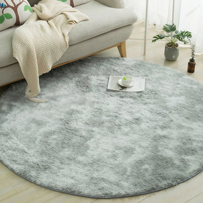 Cute Non-slip Round Soft Shaggy Rug Modern Round Rugs For Kids Bedroom Fluffie Shaggy Round Rugs For Baby Room Decoration Salon