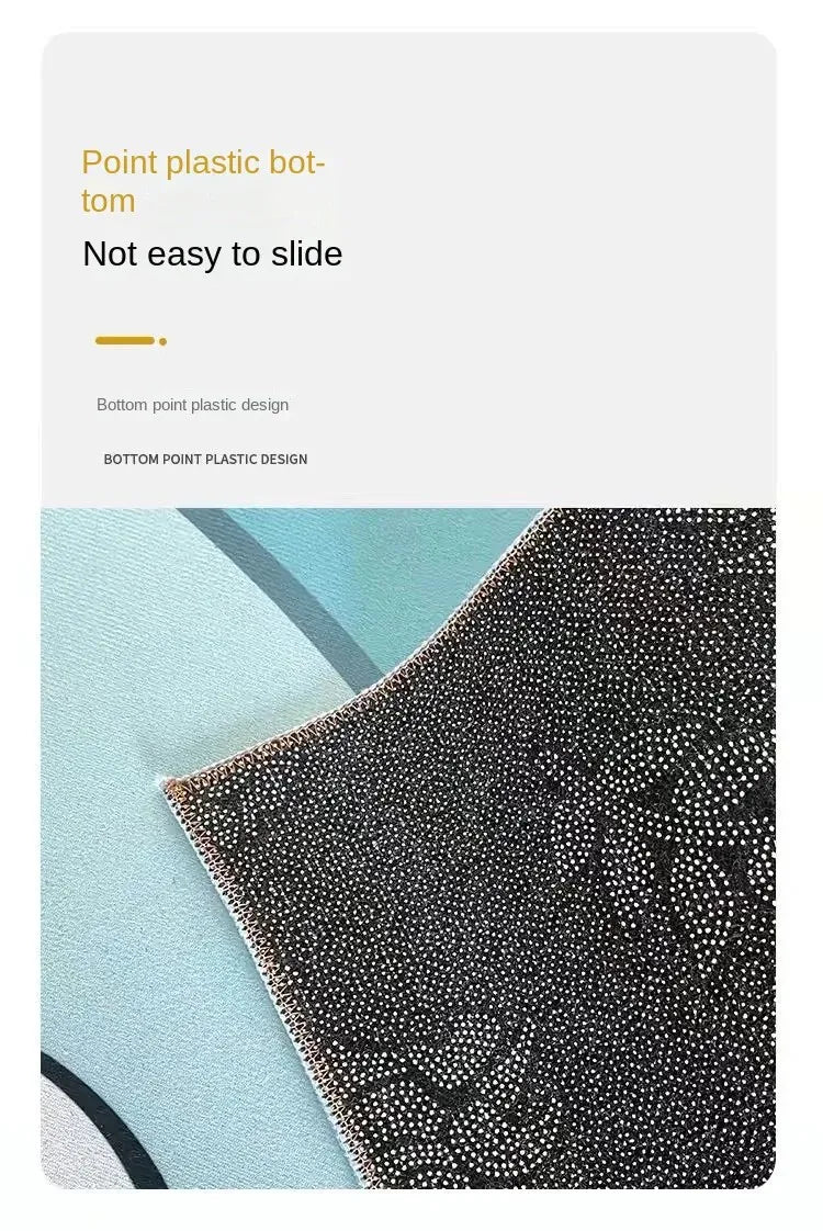VIKAMA Fresh Colour Block Geometric Rug Living Room Sofa Area Non Slip Wear Resistant Floor Mat Ins Style Decorative Rug