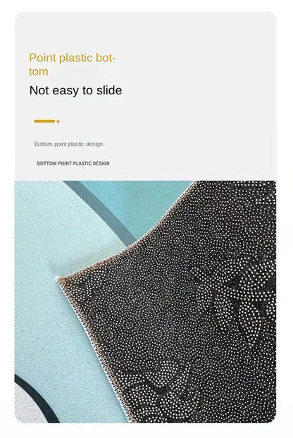 VIKAMA Fresh Colour Block Geometric Rug Living Room Sofa Area Non Slip Wear Resistant Floor Mat Ins Style Decorative Rug