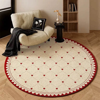 Round Living Room Rug Stain-Resistant Durable Wear-Resistant Floor Mat Luxurious Floral Rugs Large Size Home Decoration Carpet