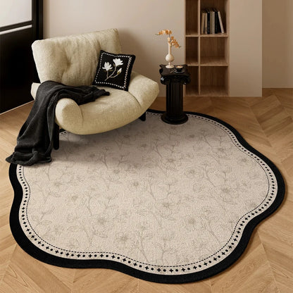 Round Living Room Rug Stain-Resistant Durable Wear-Resistant Floor Mat Luxurious Floral Rugs Large Size Home Decoration Carpet