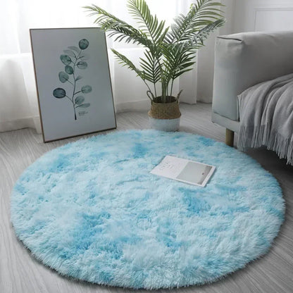 Cute Non-slip Round Soft Shaggy Rug Modern Round Rugs For Kids Bedroom Fluffie Shaggy Round Rugs For Baby Room Decoration Salon