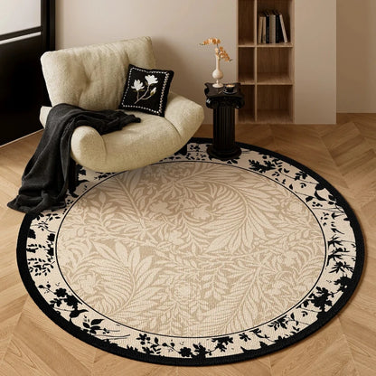 Round Living Room Rug Stain-Resistant Durable Wear-Resistant Floor Mat Luxurious Floral Rugs Large Size Home Decoration Carpet