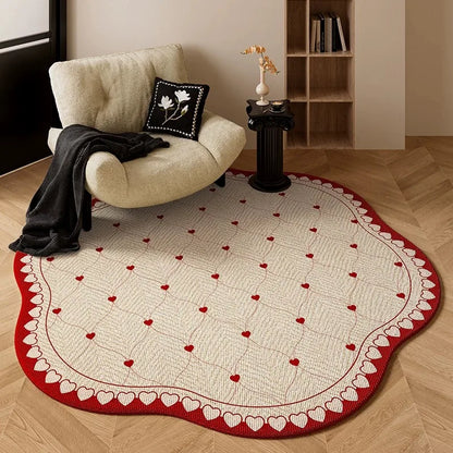 Round Living Room Rug Stain-Resistant Durable Wear-Resistant Floor Mat Luxurious Floral Rugs Large Size Home Decoration Carpet