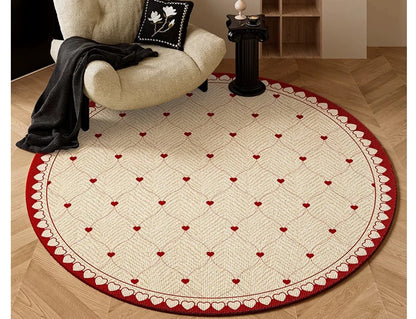 Round Living Room Rug Stain-Resistant Durable Wear-Resistant Floor Mat Luxurious Floral Rugs Large Size Home Decoration Carpet