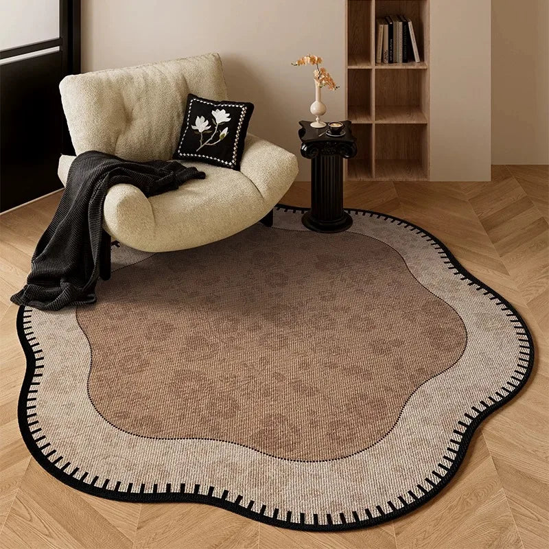 Round Living Room Rug Stain-Resistant Durable Wear-Resistant Floor Mat Luxurious Floral Rugs Large Size Home Decoration Carpet
