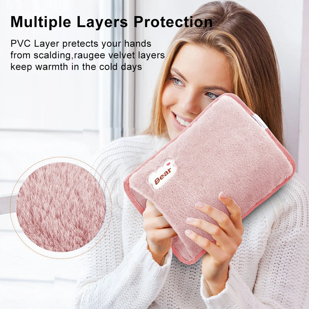 Electric Hand Warmer Bag EU Plug Rechargeable Reusable Hand Warmer For Abdomen Hands Warm Pocket Hot Water Injection Heating Bag