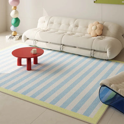 VIKAMA Fresh Colour Block Geometric Rug Living Room Sofa Area Non Slip Wear Resistant Floor Mat Ins Style Decorative Rug