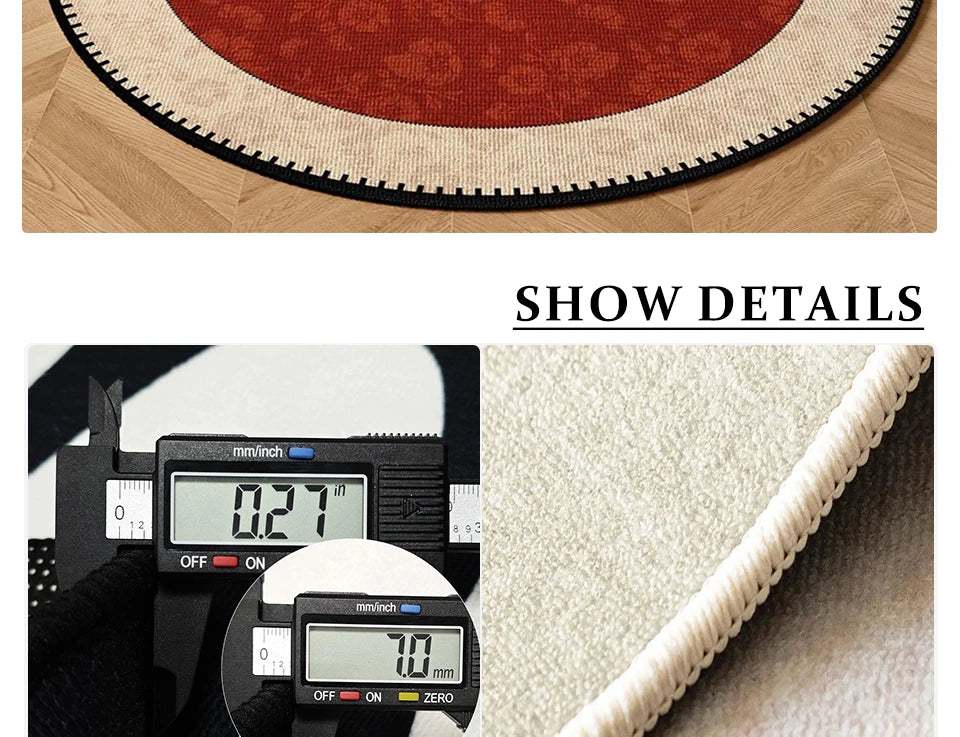 Round Living Room Rug Stain-Resistant Durable Wear-Resistant Floor Mat Luxurious Floral Rugs Large Size Home Decoration Carpet