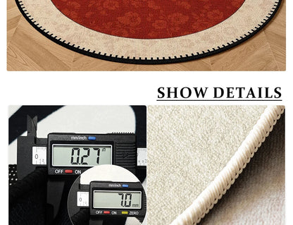 Round Living Room Rug Stain-Resistant Durable Wear-Resistant Floor Mat Luxurious Floral Rugs Large Size Home Decoration Carpet